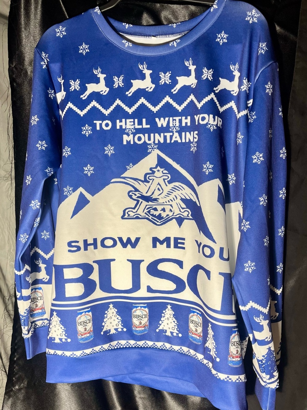 Blue Graphic Holiday Sweater for Men